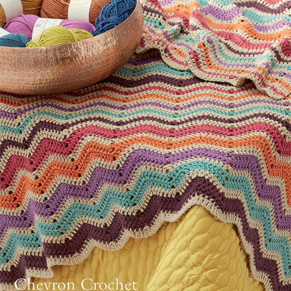 Chevron Crochet Blanket in Rowan Handknit Cotton