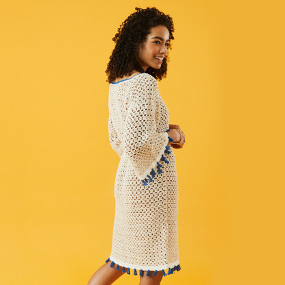 Riad Tassel Dress - Free Crochet Pattern in Paintbox Yarns Cotton DK - Free Downloadable PDF