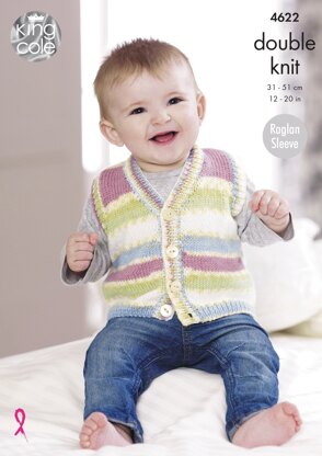 Cardigans & Waistcoat in King Cole Comfort DK & Comfort Prints DK - 4622 - Downloadable PDF