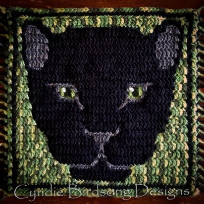 Wild Heart Mosaic Crochet square - Black Panther