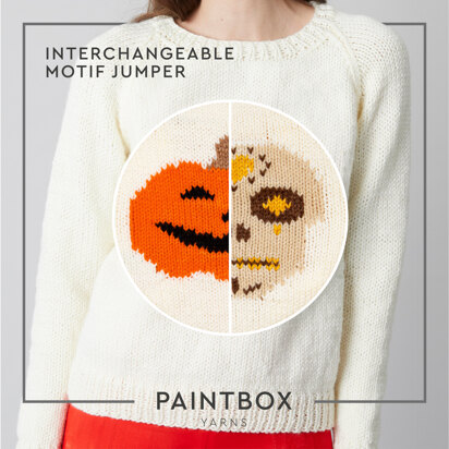 Halloween Interchangeable Motif Sweater - Free Knitting Pattern For Women in Paintbox Yarns Simply Chunky - Downloadable PDF