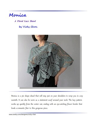 Monica - floral lace shawl
