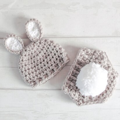 Easter Bunny Hat and Diaper/Nappy Cover Set