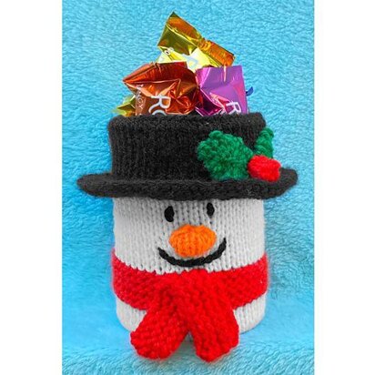 Christmas Snowman tin can holder