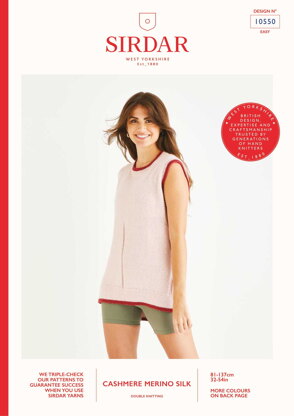 Swing Tipped Vest in Sirdar Cashmere Merino Silk - 10550 - Downloadable PDF