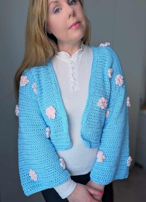 Crochet Cherry Blossom Cardigan Bolero Pattern