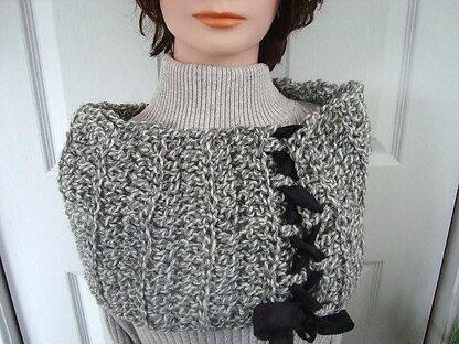 641 CORSET LACED CROCHET COWL