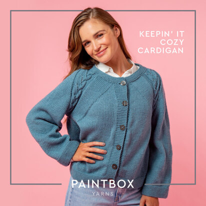 Keepin' it Cozy Cardigan - Free Knitting Pattern for Women in Paintbox Yarns Wool Blend Worsted - Downloadable PDF