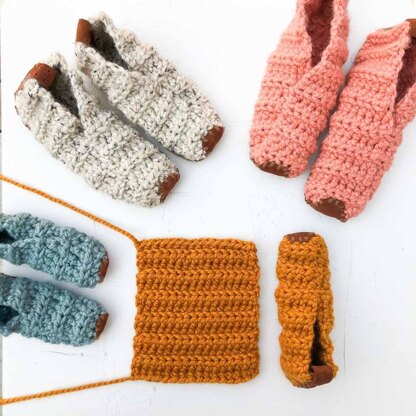 Easy crochet slippers from a online rectangle