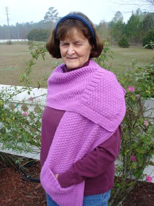 Double Moss Pocket Shawl