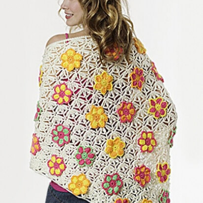 Summer Flowers Shawl in Caron Simply Soft and Simply Soft Brites - Downloadable PDF