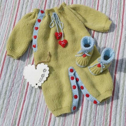 Hearts and Kisses Onesie and Bootie Set