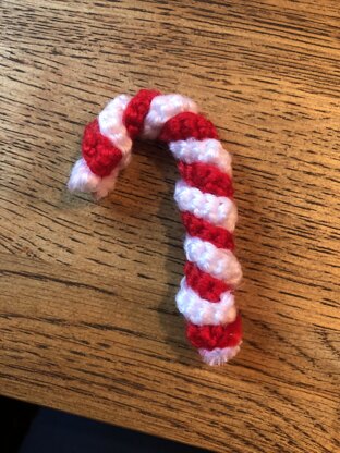 Candy Cane Ornament in Caron Simply Soft - Downloadable PDF