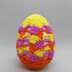 Colourful Easter egg with tulips Easter decoration