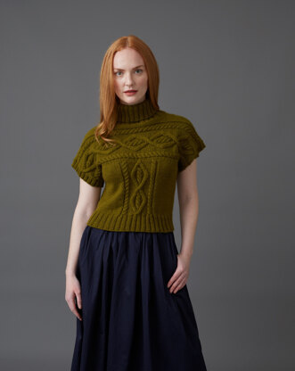 "Frances" - Top Knitting Pattern For Women in Debbie Bliss Cashmerino Aran
