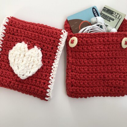 Embossed Heart Pouch