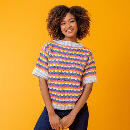 Paintbox Yarns Shell Stitch Tee PDF (Free)