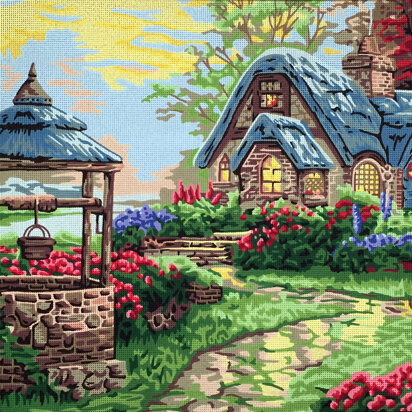 Gobelin-L Wishing Well Cottage Tapestry Canvas - 70cm x 52cm