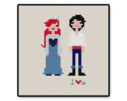 Ariel and Eric In Love - PDF Cross Stitch Pattern