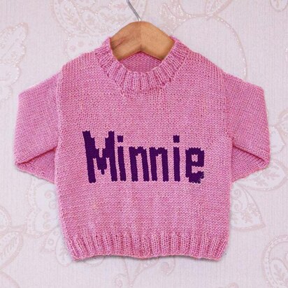 Intarsia - Minnie Moniker Chart - Childrens Sweater