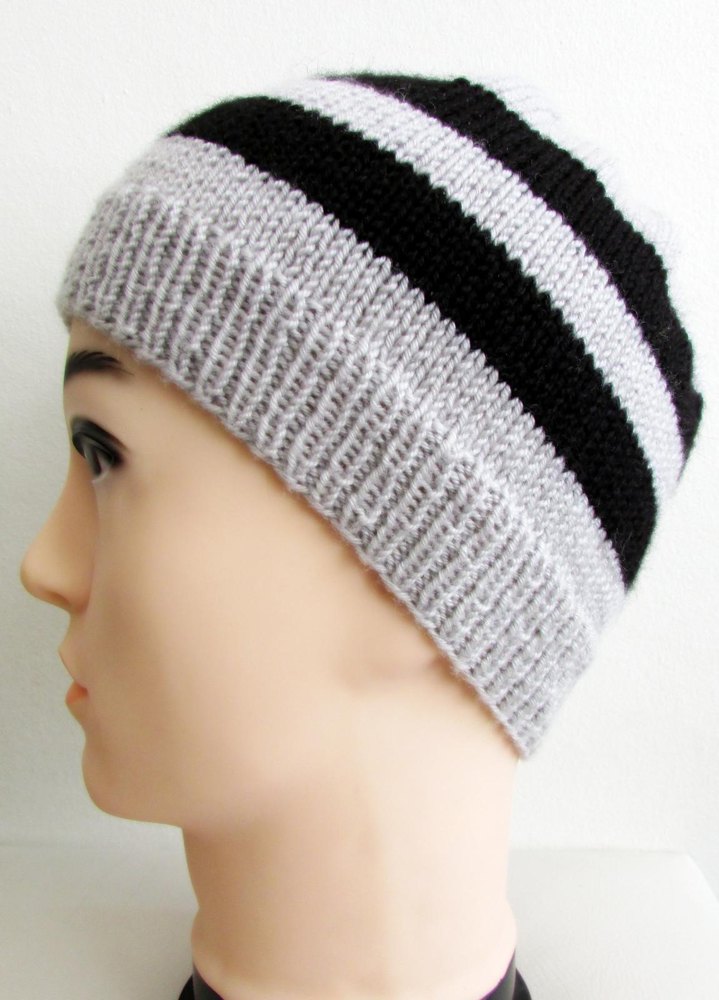 Mens striped hot sale knit hat pattern