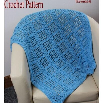 Crochet Patternbaby afghan, baby blanket UK & USA Terms #346