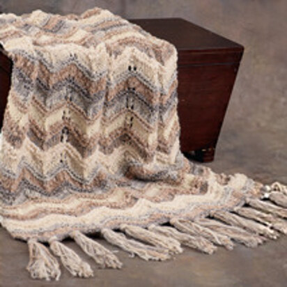 Opulent Neutral Throw in Lion Brand Homespun and Wool-Ease