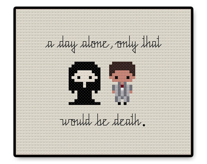 Gomez and Morticia In Love Bite Size - PDF Cross Stitch Pattern