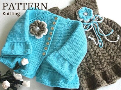 Knitted Baby Coat Baby Dress PATTERN by Elena Mitchell