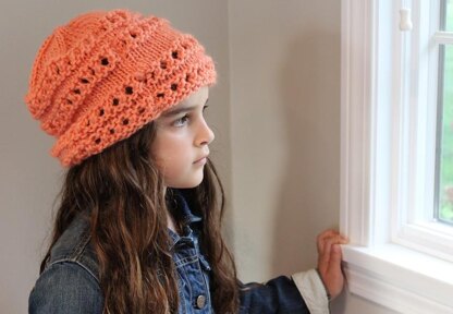 Slouchy Eyelet Hat