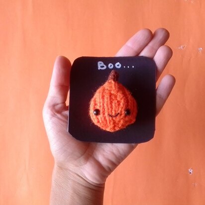 Pumpkin Postcard - knitting pattern