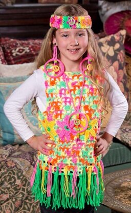 Flower Child Vest in Red Heart Super Saver Economy Solids - LW3762