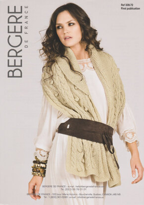 Scarf with Shawl Collar in Bergere de France Pure Nature - 33972