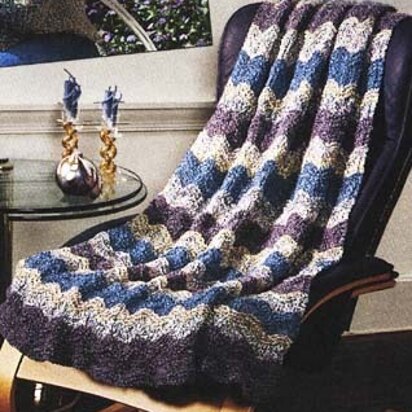 Catch the Wave Afghan in Lion Brand Homespun - 734