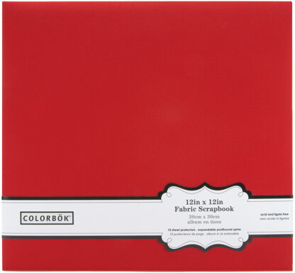 American Crafts Colorbok Post Bound Fabric Album 12"X12" - Red