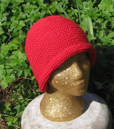 Simple Garter Stitch Roll Brim Beanie Hat