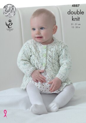Matinee Coat, Cardigans & Hat in King Cole Smart DK - 4887 - Leaflet