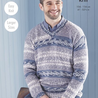 Mens Sweater & Tank Top Knitted in King Cole Fjord DK - 5651 - Downloadable PDF