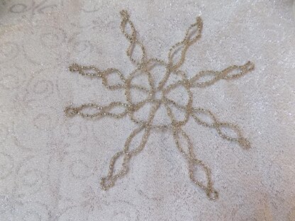 Wire Crocheted Snowflake with Beads