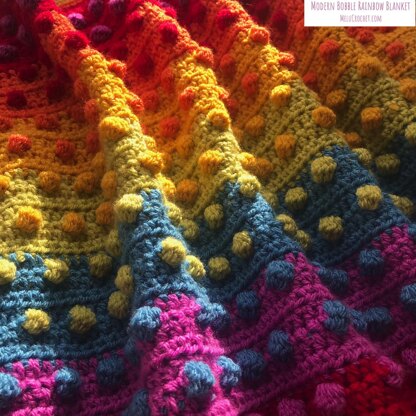 Modern Bobble Rainbow Blanket