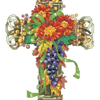 Fall Season Floral Cross - PDF