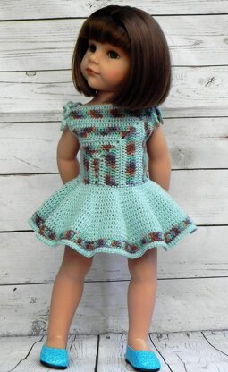 Crochet pattern doll dress "Diagonal"