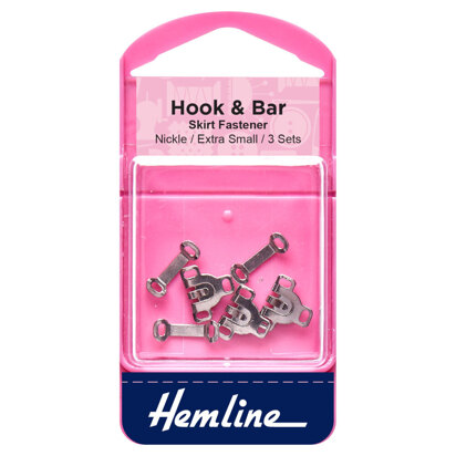 Hemline Hook and Bar: Extra Small: Nickel: Pack of 3