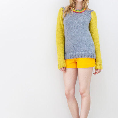 "Aimee Jumper" - Jumper Knitting Pattern For Women in Debbie Bliss Paloma