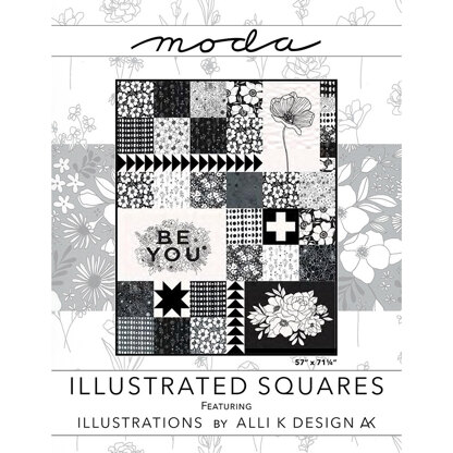 Moda Fabrics Illustrated Squares Quilt - Downloadable PDF