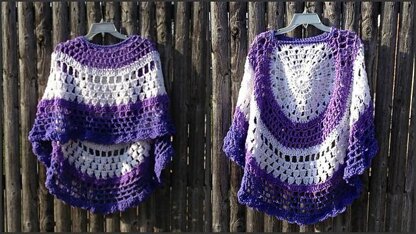Purple Crochet Poncho