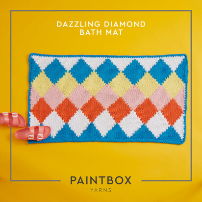 "Dazzling Diamond Bath Mat" - Free Bath Mat Knitting Pattern For Home in Paintbox Yarns Recycled Big Cotton by Paintbox Yarns