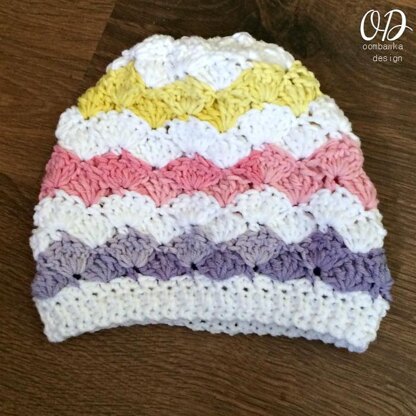 Rainbow Shells Newborn Hat and Mitt Set