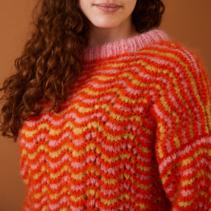 Bailey Ripple Sweater - Jumper Knitting Pattern for Women in Debbie Bliss Nell
