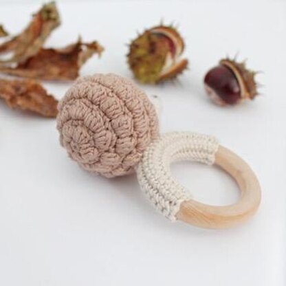 Hedgehog crochet pattern baby rattle toy Amigurumi pattern teether ring